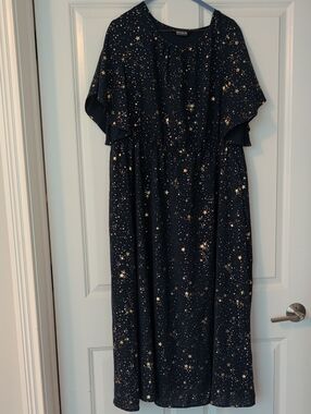 BloomChic Navy Dress with Gold Star Print